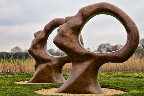 Large Abstract life size Outdoor Bronze Sculptures for Garden Decoration