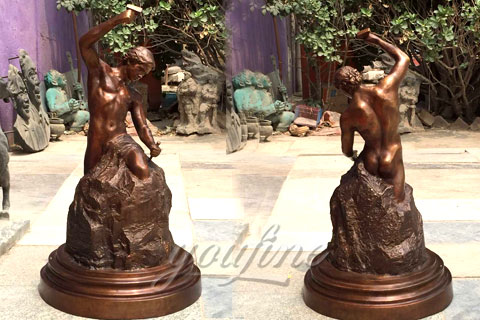 Classical decorative garden bronze self made man statues for sale