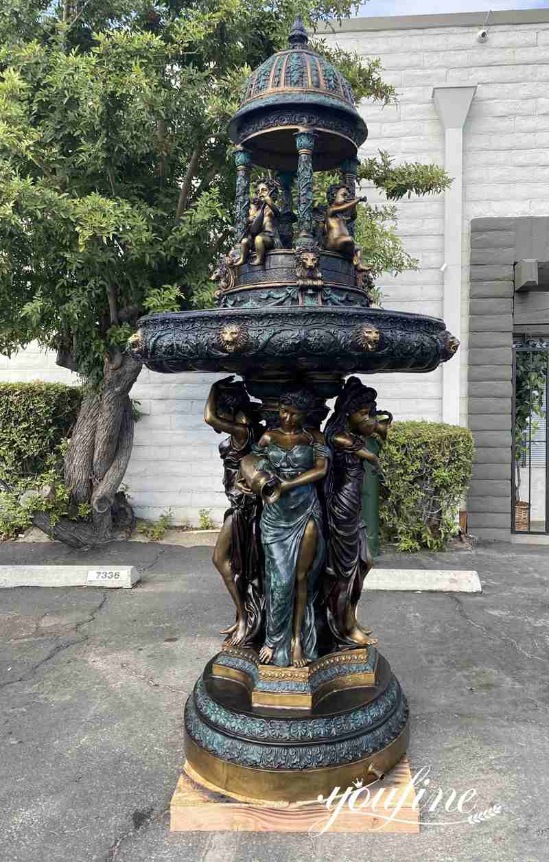 High Quality Decorative Bronze Girls Fountain Hotel for Sale