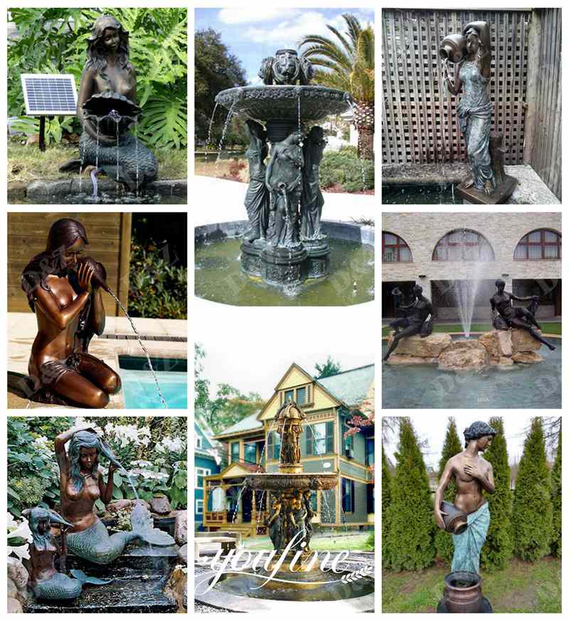 High Quality Hotel Decorative Bronze Girls Fountain for Sale