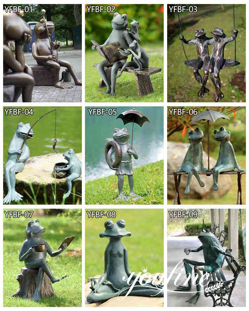 Bronze Frog Statue for Garden of Youfine Sculpture