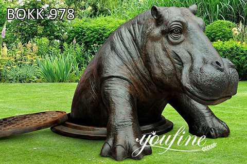 Life size Outdoor Hippo Bronze Sculpture for Sale Youfine sculpture